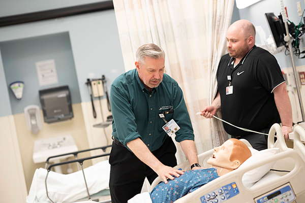 Providers doing training in the Patient Safety Training Center