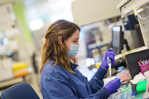 An ACT participant in the pathology lab