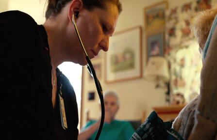 VNH home health nurse Ruth Grover, RN, pictured during a home visit.
