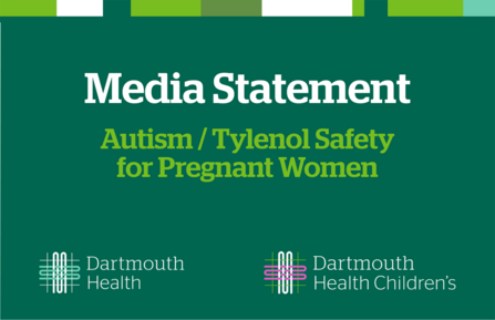 Graphic that reads "Media Statement: Autism/Tylenol Safety for Pregnant Women"