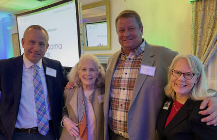 From left: Mark Gavin, Cheshire Medical Center's board chair; Jane Larmon and Rob Therrien, capital campaign committee co-chairs; and Sandie Phipps, Cheshire's vice president of philanthropy and community relations.