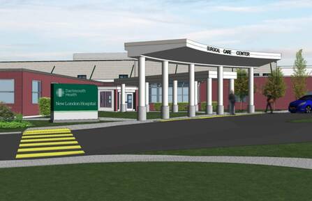 A mock-up image of New London Hospital's new Surgical Care Center.