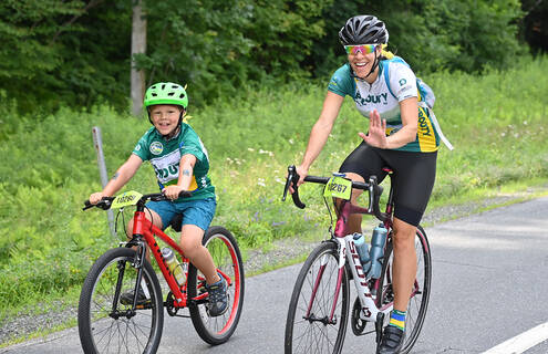 Bikers cycling on the road