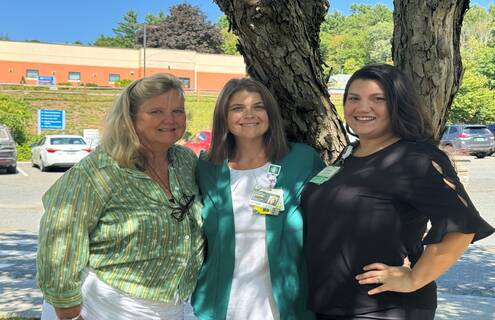 Geriatric ED champion team (from left to right): Melissa Beamer, BSN, RN, TNCC, GERO-BC; Kristie Foster, MSN, RN, GERO-BC, Emergency Department Nurse Manager and Clinical Educator; and Nicole Cassidy, MSM, Quality Improvement Specialist